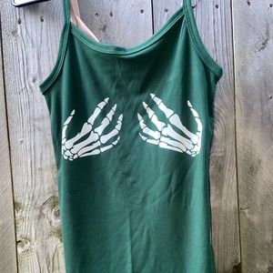 Size small dark green tank